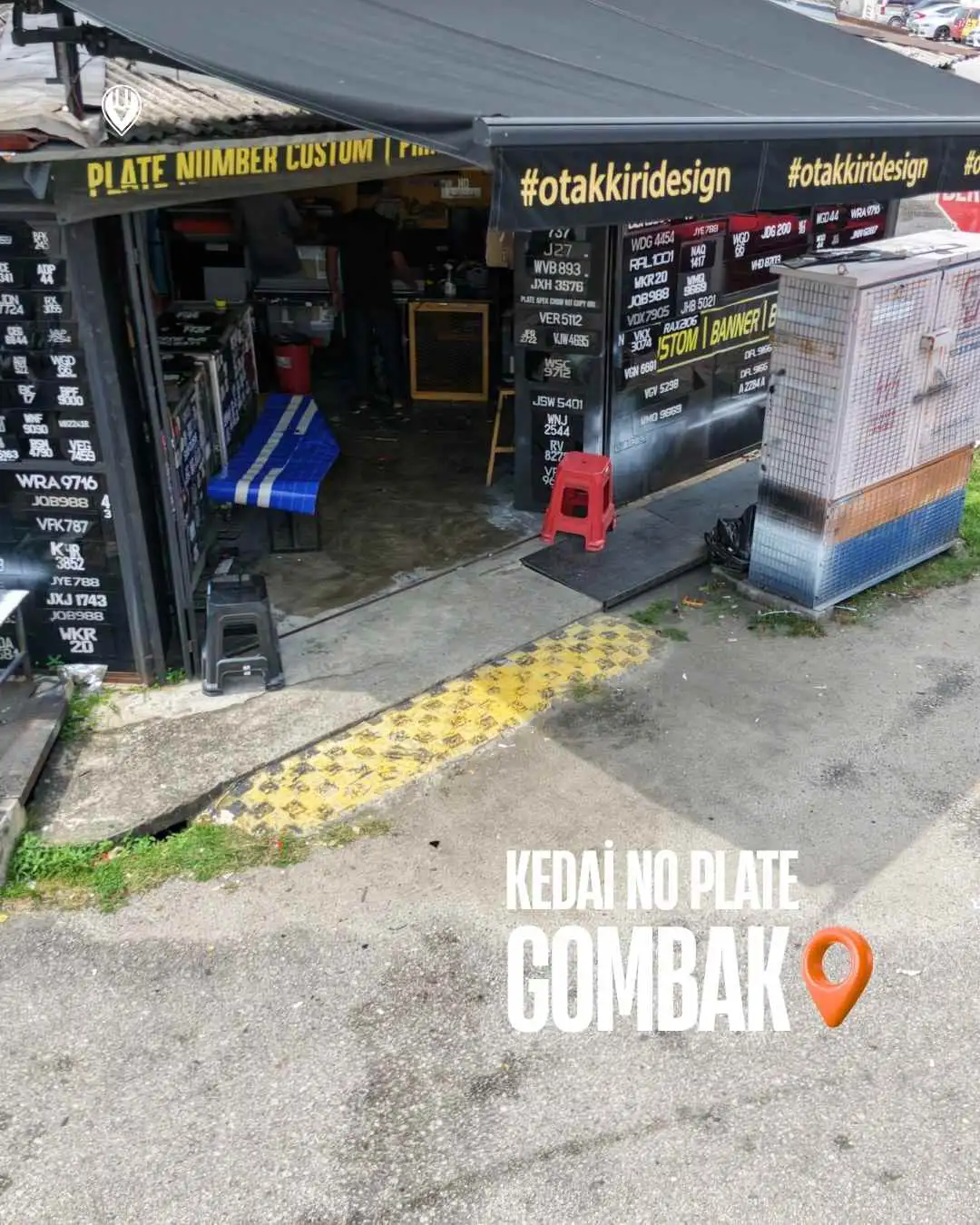 Kedai no plate Gombak - hasil kerja pemasangan plate di Batu Caves
